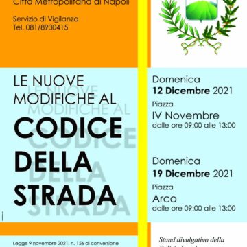 Sant’Anastasia. Miniriforma Codice della Strada: domenica prossima a Piazza Arco stands divulgativi  del Comune