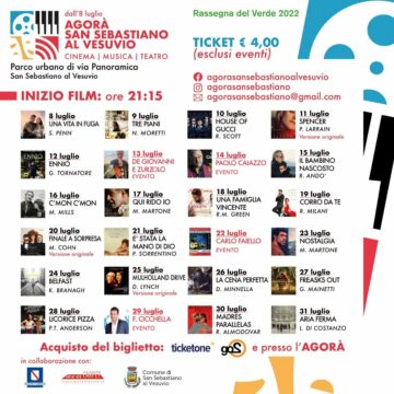 agora San Sebastiano al Vesuvio. Film concerti e spettacoli alla Villa Comunale, l’Agorà parte l’8 luglio