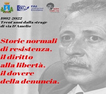 Ercolano, ricorda i 30 anni della strage di via D’Amelio