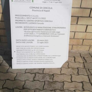 cilas cittadella Cercola. “Superbonus 110” alla Cittadella Sportiva di Caravita sarebbe irregolare. L’assessore Domenico Busiello ha attivato i controlli