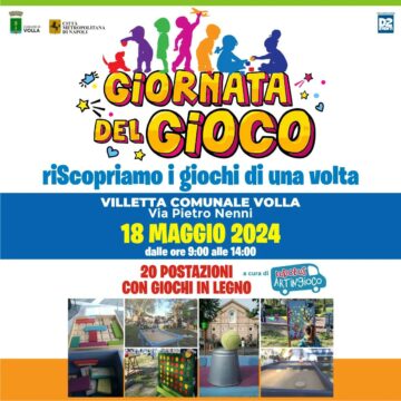 Volla. Prevenzione isolamento sociale, il 18 maggio arriva la Giornata del Gioco alla villetta di via Nenni