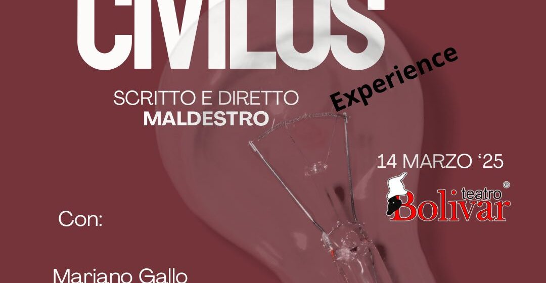 maldestro In scena al Teatro Bolivar di Napoli HOMO CIVILUS – EXPERIENCE, scritto e diretto da Maldestro – Venerdì 14 marzo