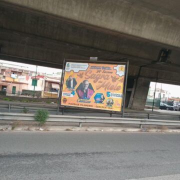 Cercola. Comune  ‘finanzia’ gli abusivi, megamanifesti per la ‘Sagra del Miele’ sui tabelloni irregolari. Campeggia anche il patrocinio della Città Metropolitana di Napoli