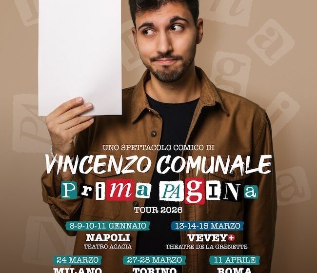 comunale c Teatro. Vincenzo Comunale: a gennaio 2026 parte da Napoli il nuovo tour italiano con tappe in Europa